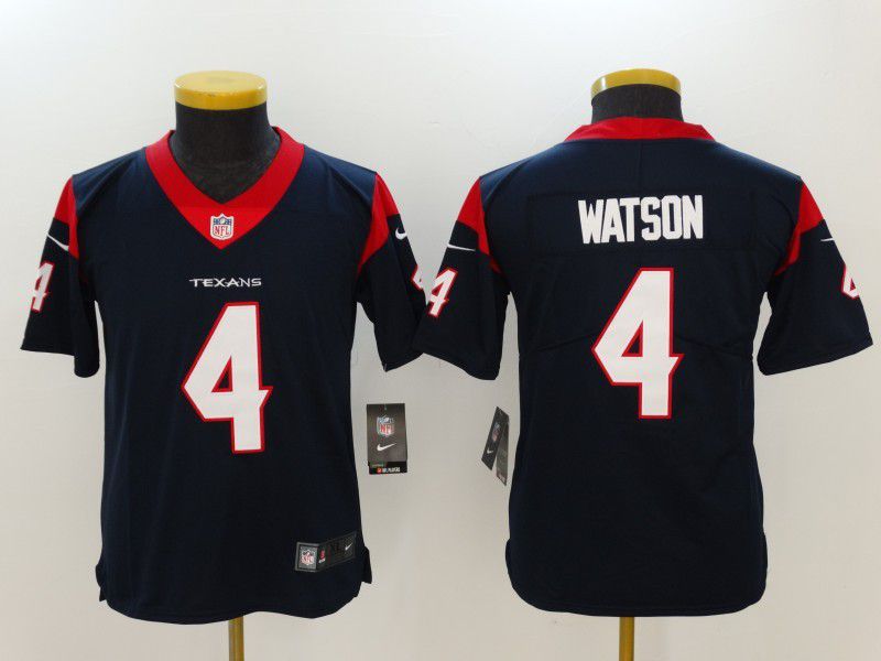 Youth Houston Texans 4 Watson Blue Nike Vapor Untouchable Limited NFL Jersey